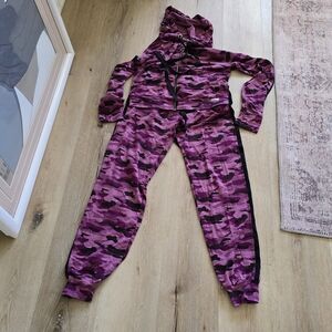 Bombshell Sportswear Camouflage Jogger Set - Purple and Black